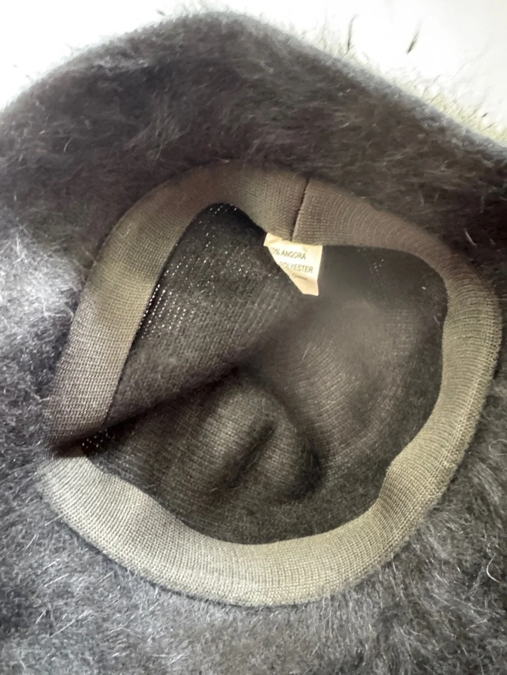 Women's Black Angora-Blend Bucket Hat